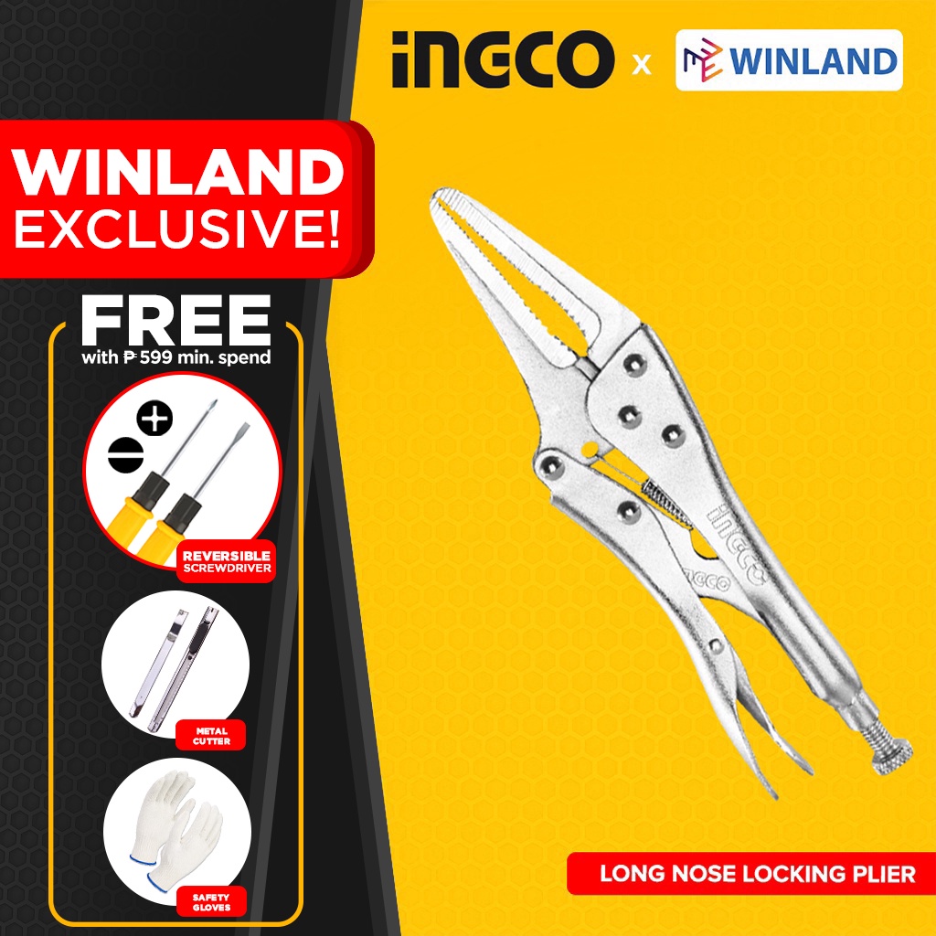INGCO by Winland 9" Long Nose Locking Pliers HLNP0209 Shopee Philippines