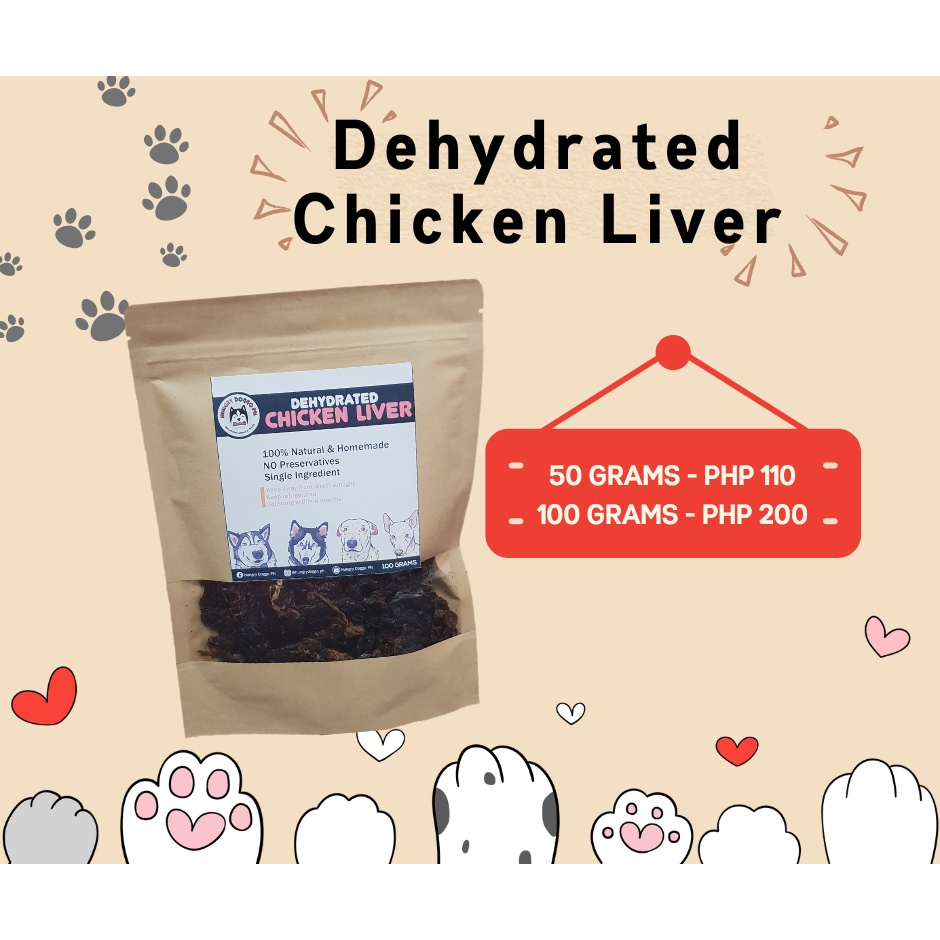 Dehydrated Chicken Liver All Natural dog and cat treats (100g / 50g