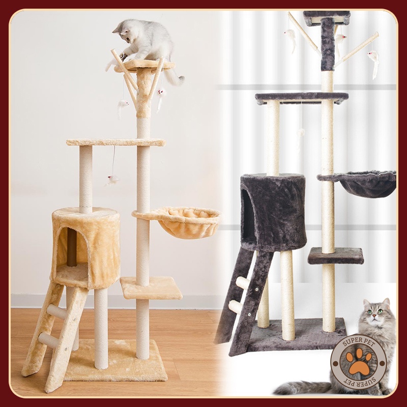 Cats Tree Cat Condo House Five-layer Climbing Tower Frame Grab Column Toy  Pet Jumping Furniture