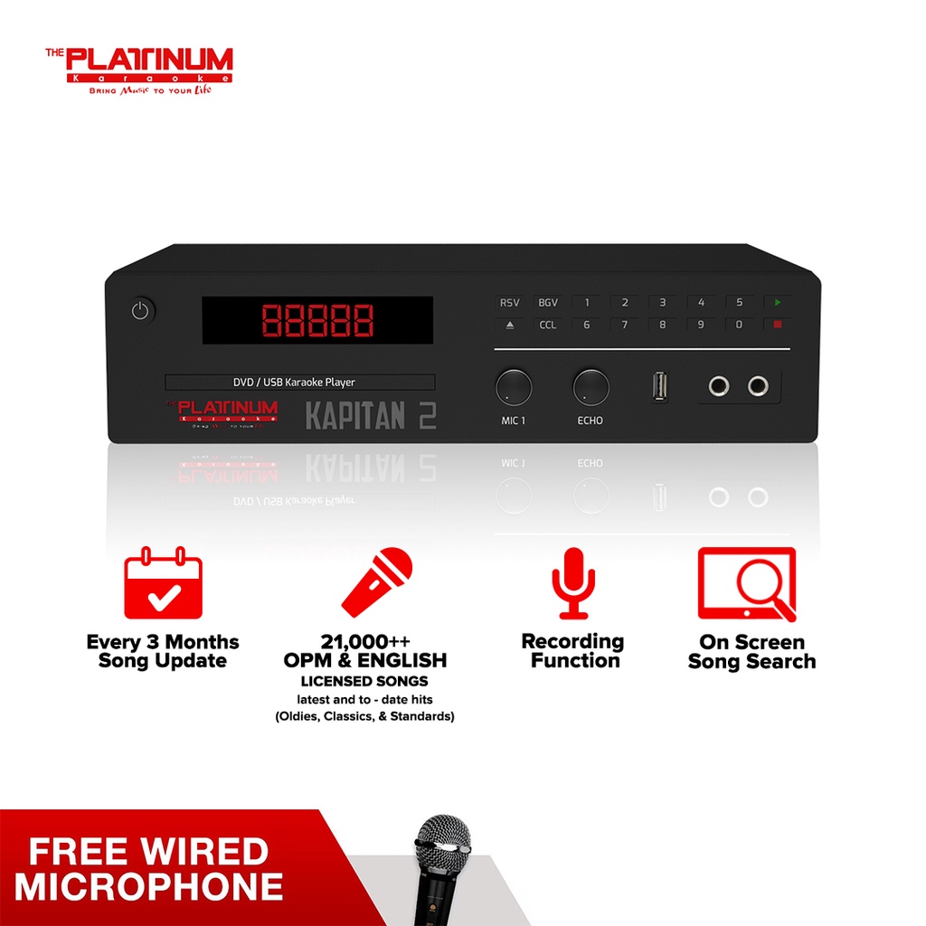 The Platinum Kapitan 2 V1.5 Karaoke Player with 21,000++ songs and Free