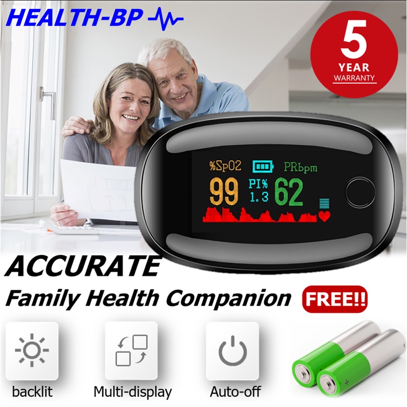 Digital Oximeter Portable Fingertip Pulse Oximeter 4 Color TFT Display