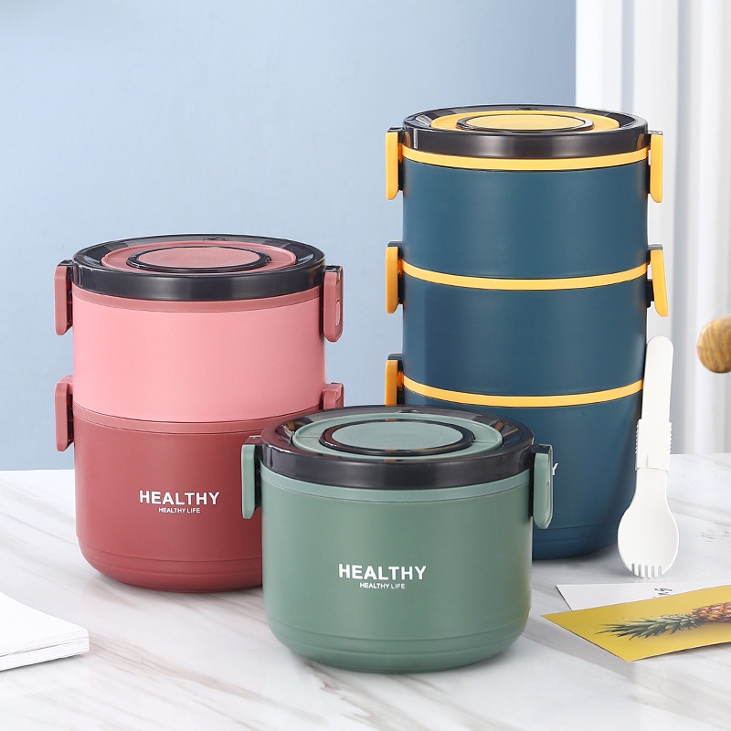 304 Stainless Steel Insulated Lunch Box Round Hermetic LeakProof Food