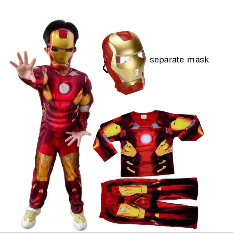 Ironman costume for kids(Costume Only and separate mask) Shopee