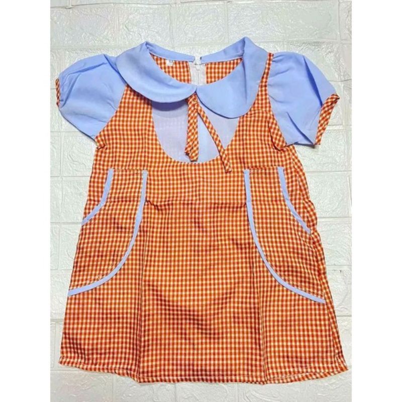 DAYCARE UNIFORM CHECKERED DRESS and POLO / SHORT terno | Shopee Philippines