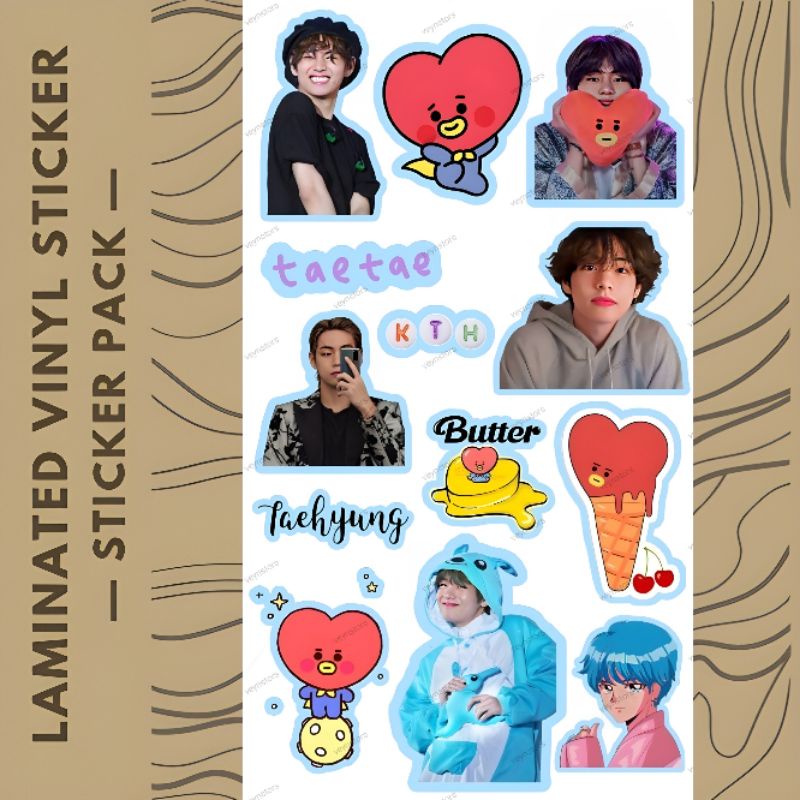 BTS RM JK JIN SUGA JM V JHOPE LAMINATED MATTE VINYL STICKER PACK ...