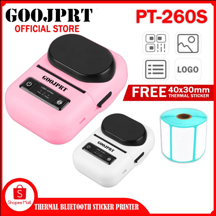 GOOJPRT PT260S Portable Bluetooth Thermal Sticker Label Printer