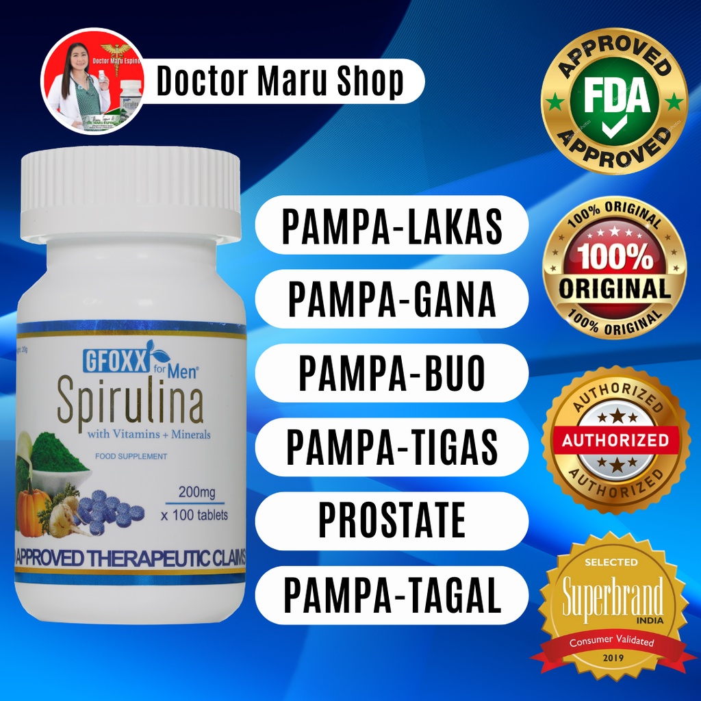 GFOXX SPIRULINA FOR MEN 100 TABLETS 200MG. Shopee Philippines