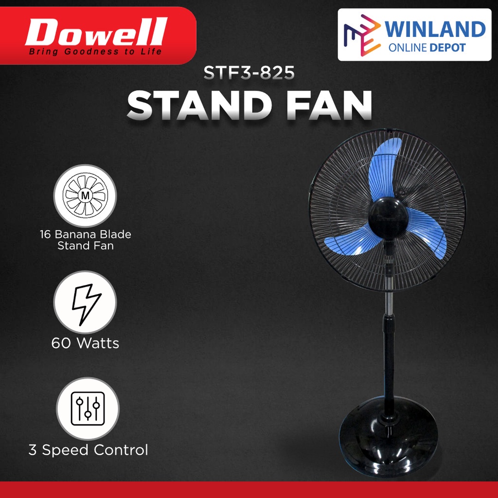DOWELL by Winland Stand Fan STF3825 16" Electric Stand Fan with