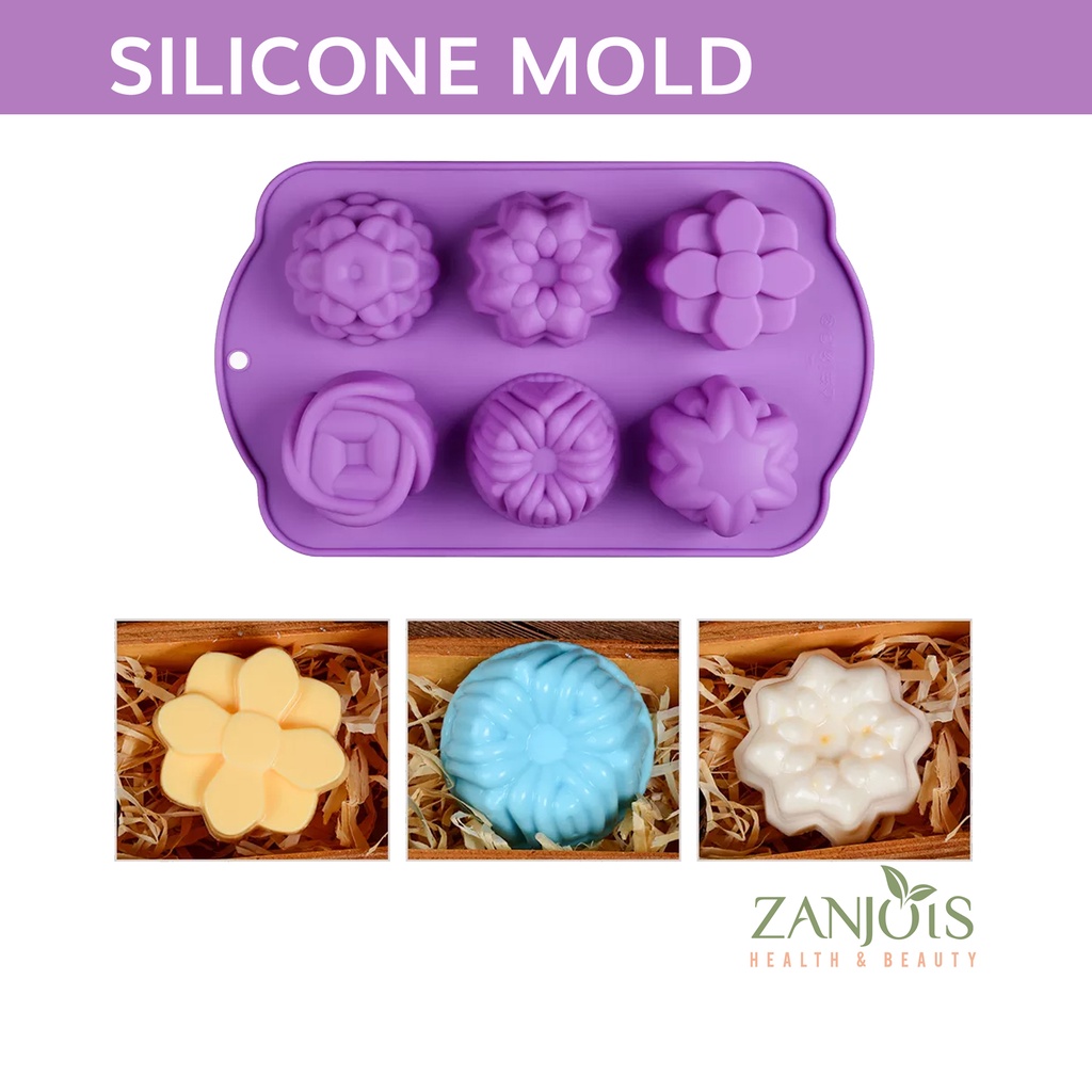6 Cavity Flower Gelatin Shape Silicon Jelly Cake Dessert Soap Mold