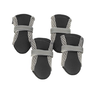 Fuwen®4Pcs Dog Shoes Magic Sticker Closure Breathable Fabric Non-Slip Puppy Boots for Outdoor