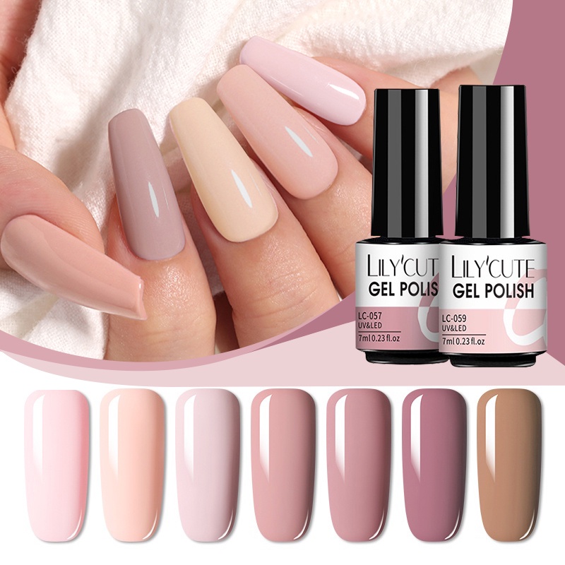 Lilycute 7Ml Nude Warm Color Korean Gel Nail Polish Semi Cured Manicure  Madam Glam Soak Off With Uv Lamp Polygel Milky Art | Shopee Philippines