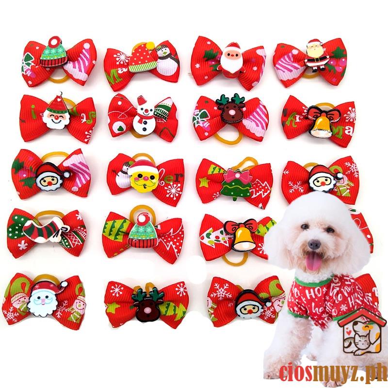 Pet Dog Cat Puppy Bow Tie Christmas decor Flower Bowknot Hair Clips