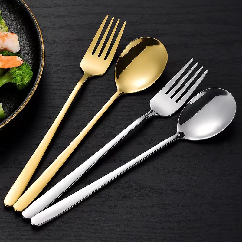 Korean Cutlery Korean Style Flatware Stainless Steel Dining Spoon and ...