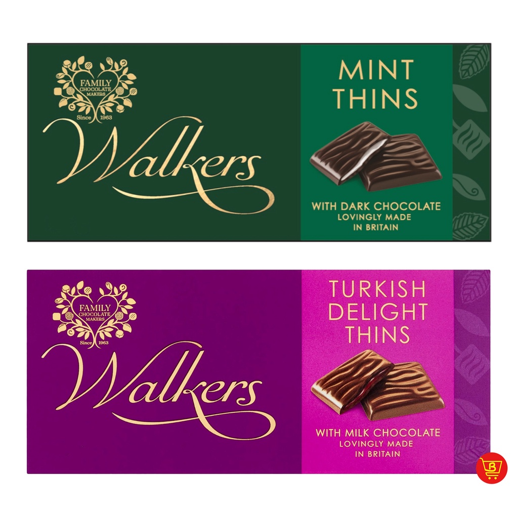 Walkers Chocolate Thins 135g (Mint Thins / Turkish Delight Thins