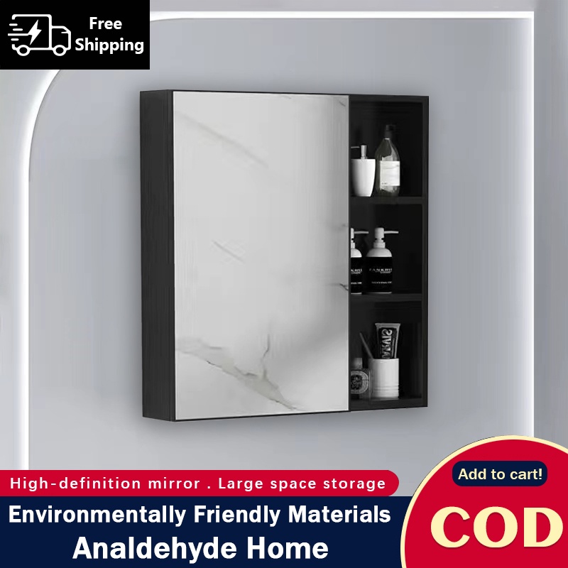 Bathroom Wall Mounted Mirror Cabinet Storage Shelves Shelf with Door ...