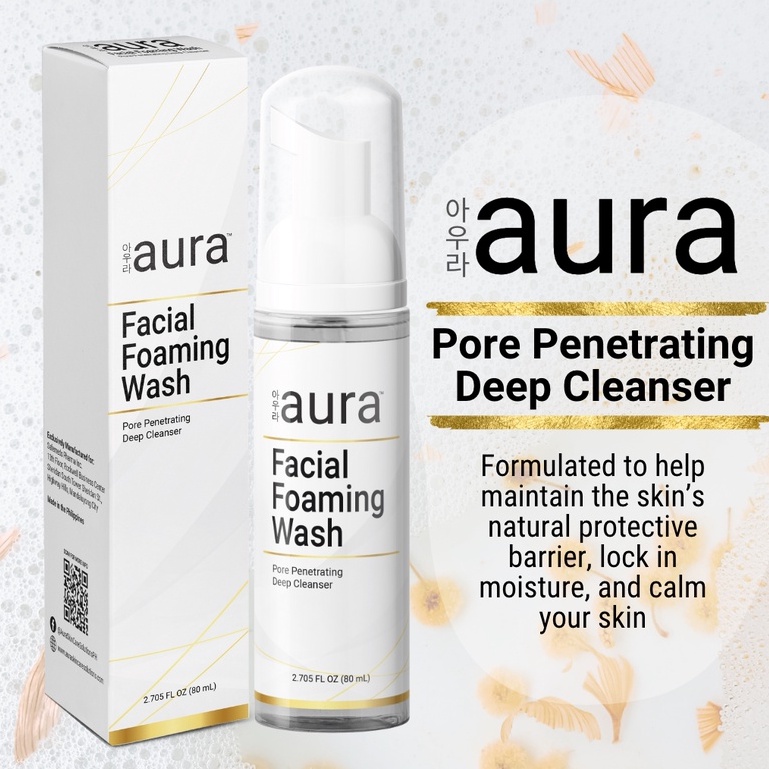 Aura Facial Foaming Wash ️ Pore Deep Cleanser Shopee