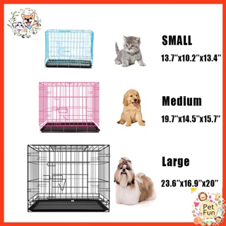 Free Poop Tray Collapsible Pet Dog Cage Heavy Pet Cage Cat Cage With Skylight 13in/19in/23in