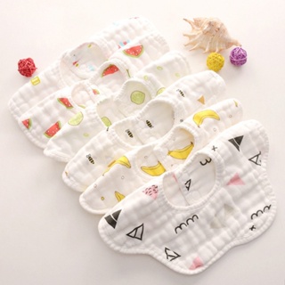 8 layers 100% cotton Baby Bibs 360 Rotate Drool  Petal Bib Cotton Soft & Absorbent baby face towel