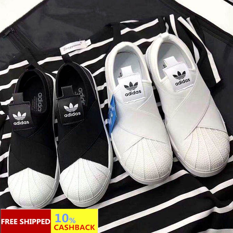 adidas cross strap shell-toe sneakers couple shoes men and women casual  shoes lazy shoes one pedal c | Shopee Philippines
