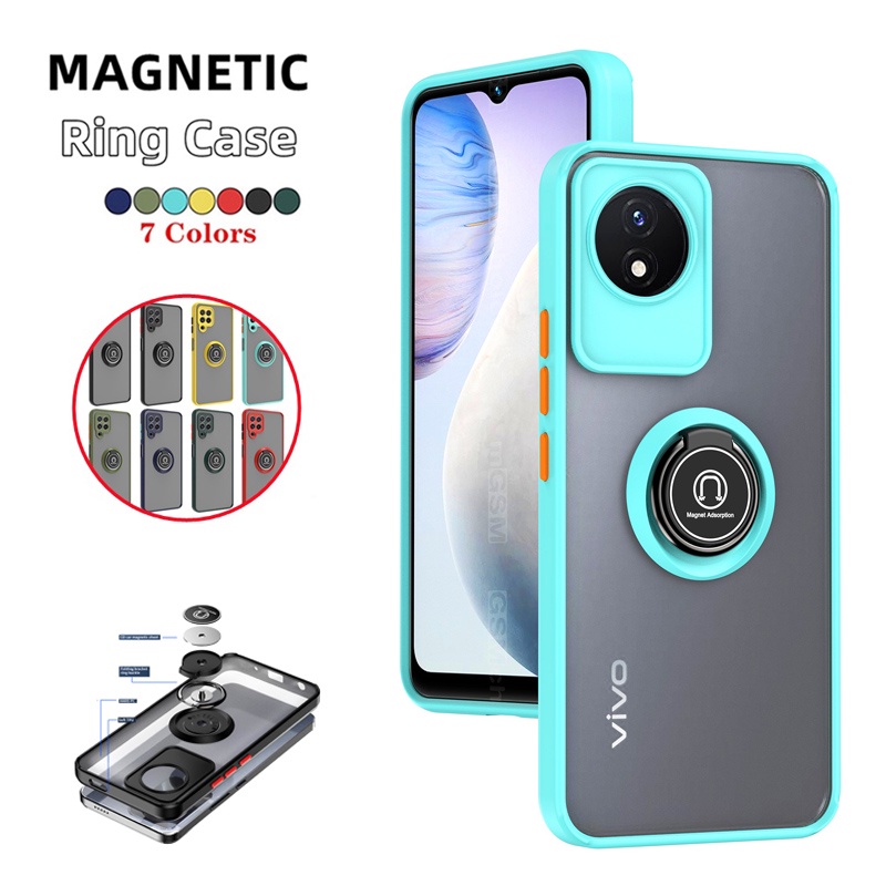 Shockproof Casing For Vivo Y02 Phone Case With Magnetic Ring For Vivoy02 Y 02 S 2022 Y02s Case 0532