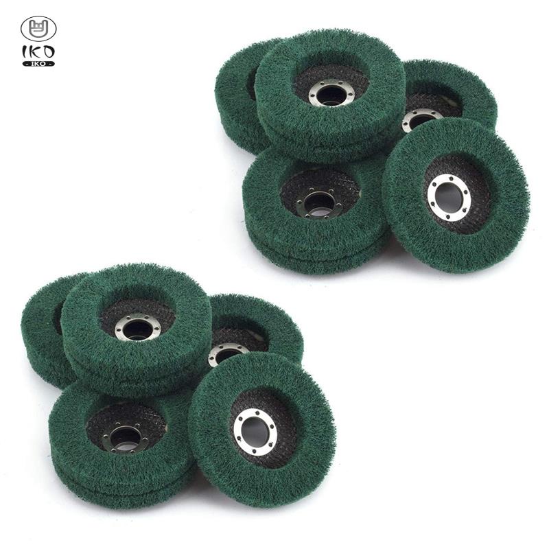 10Pcs Nylon Fiber Flap Wheels Polishing Buffing Wheel Scouring Pad