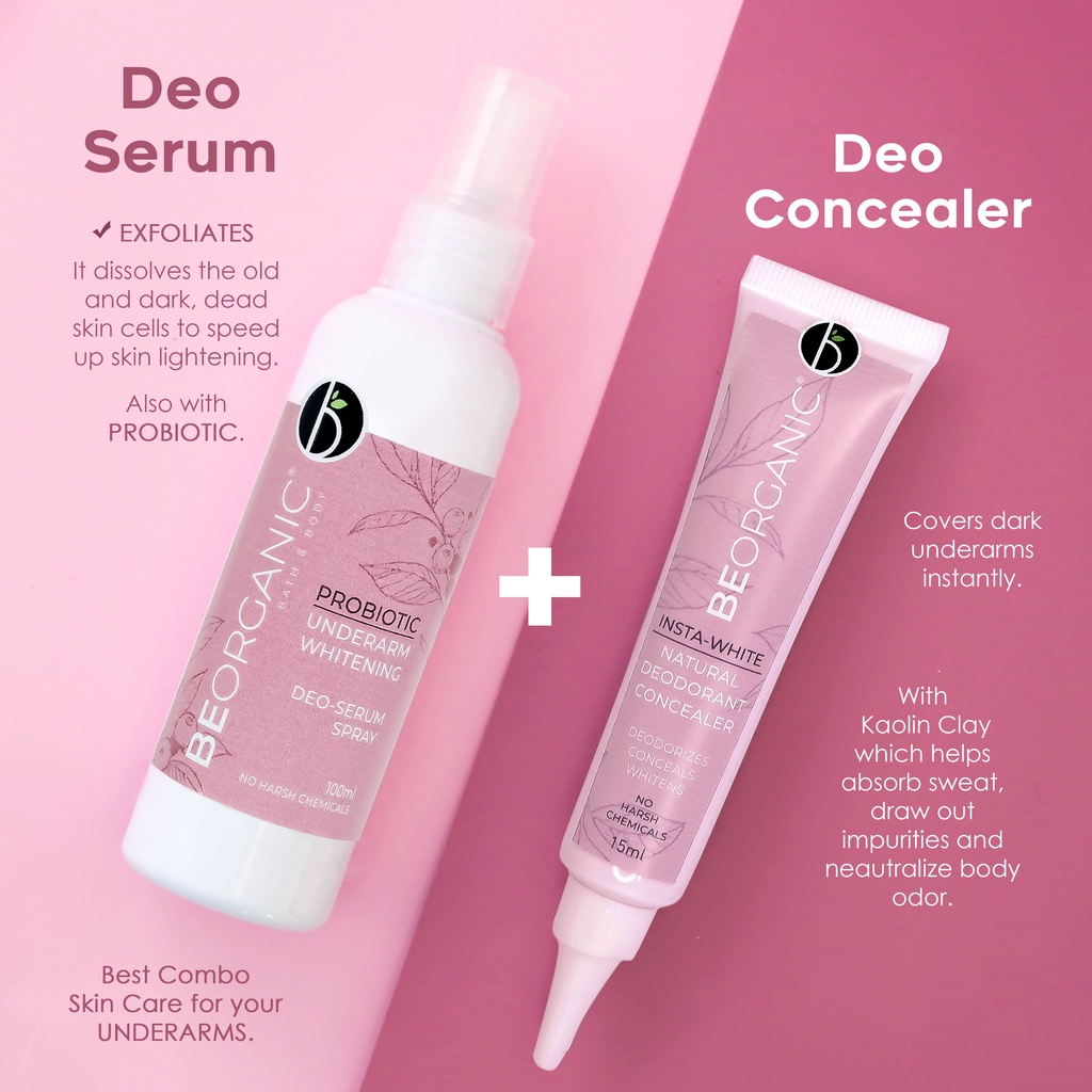 Be Organic Probiotic Underarm Deo Serum + Concealer Whitening Duo
