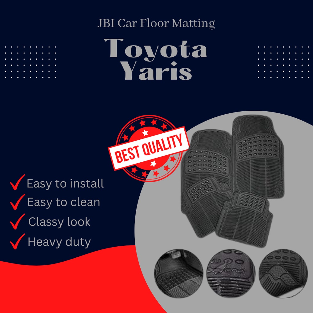 TOYOTA YARIS 4pcs Rubberized Floor Matting Heavy Duty Shopee Philippines