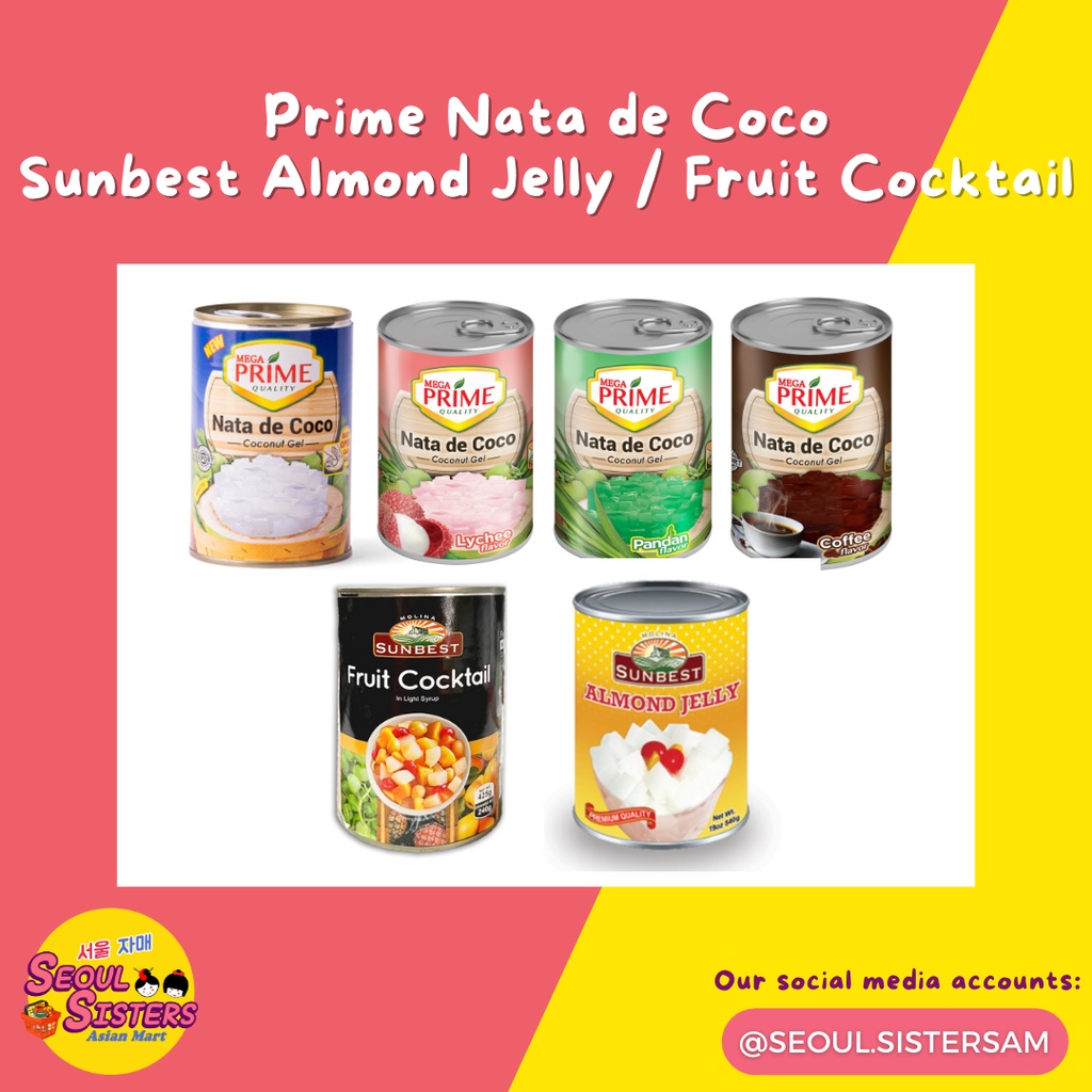 Sunbest Almond Jelly / Fruit Cocktail / Prime Nata de Coco Coffee