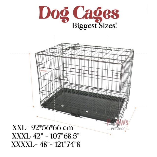 Black XXL, XXXL, XXXXL, Dog Cage Heavy Duty Collapsible Pet Dog Cat