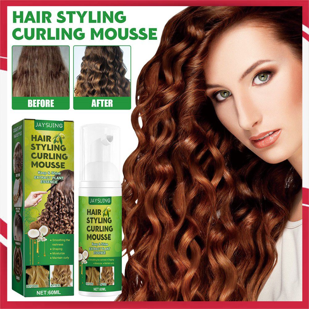 Jaysuing 1PC Hair Mousse Sculpting Curly Hair Elastic Serum Instant Drying Frizz Control