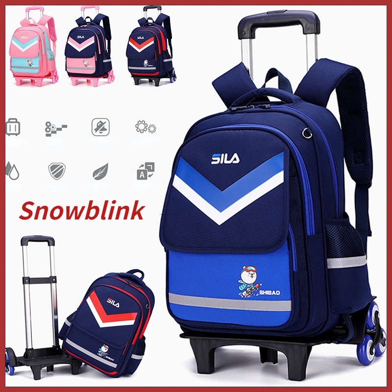 Kids Rolling Backpacks Boys Girls Wheeled School Bag with 2/6Wheels Trolley Bag Climbing Stairs