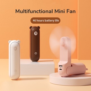 Mini Fan Rechargeable Portable Handheld USB Pocket Fan Personal Cooling Fan With Flashlight Torch