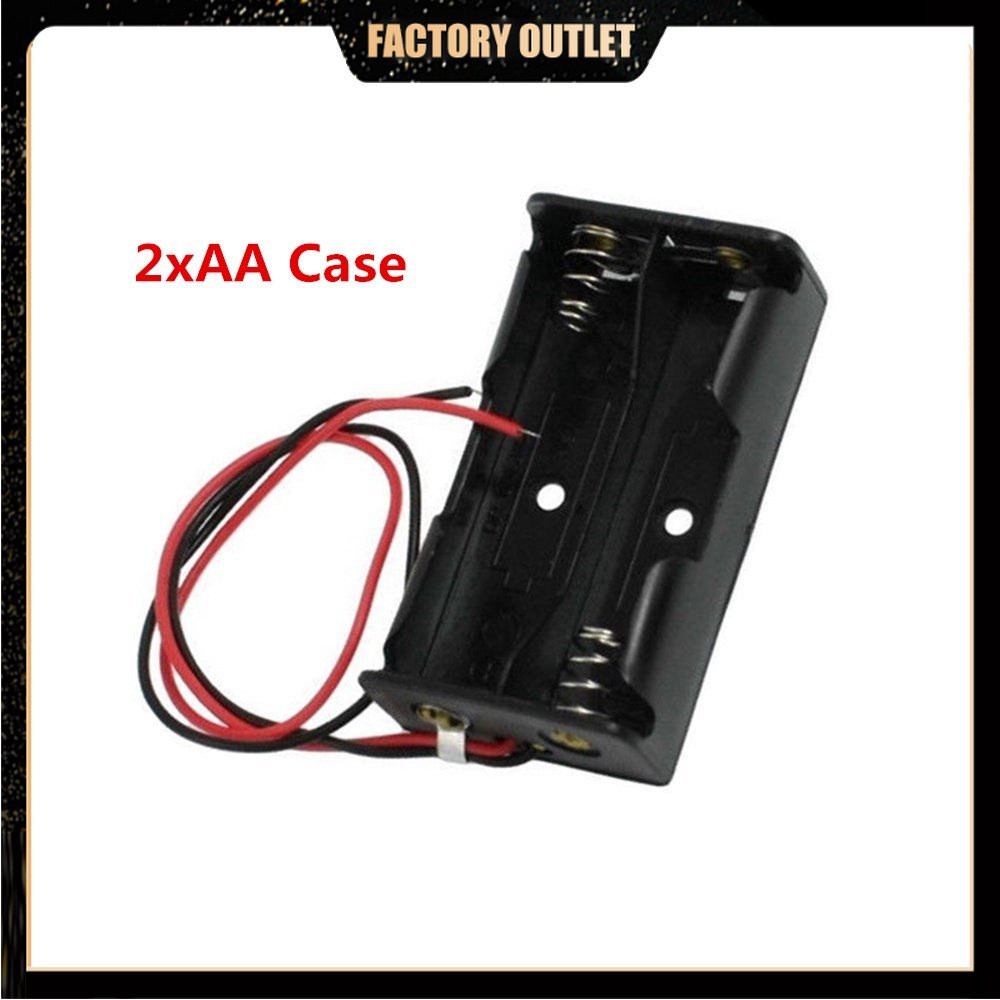 Battery 2 x AA Battery Holder Plastic Battery Storage Case Box Hold for
