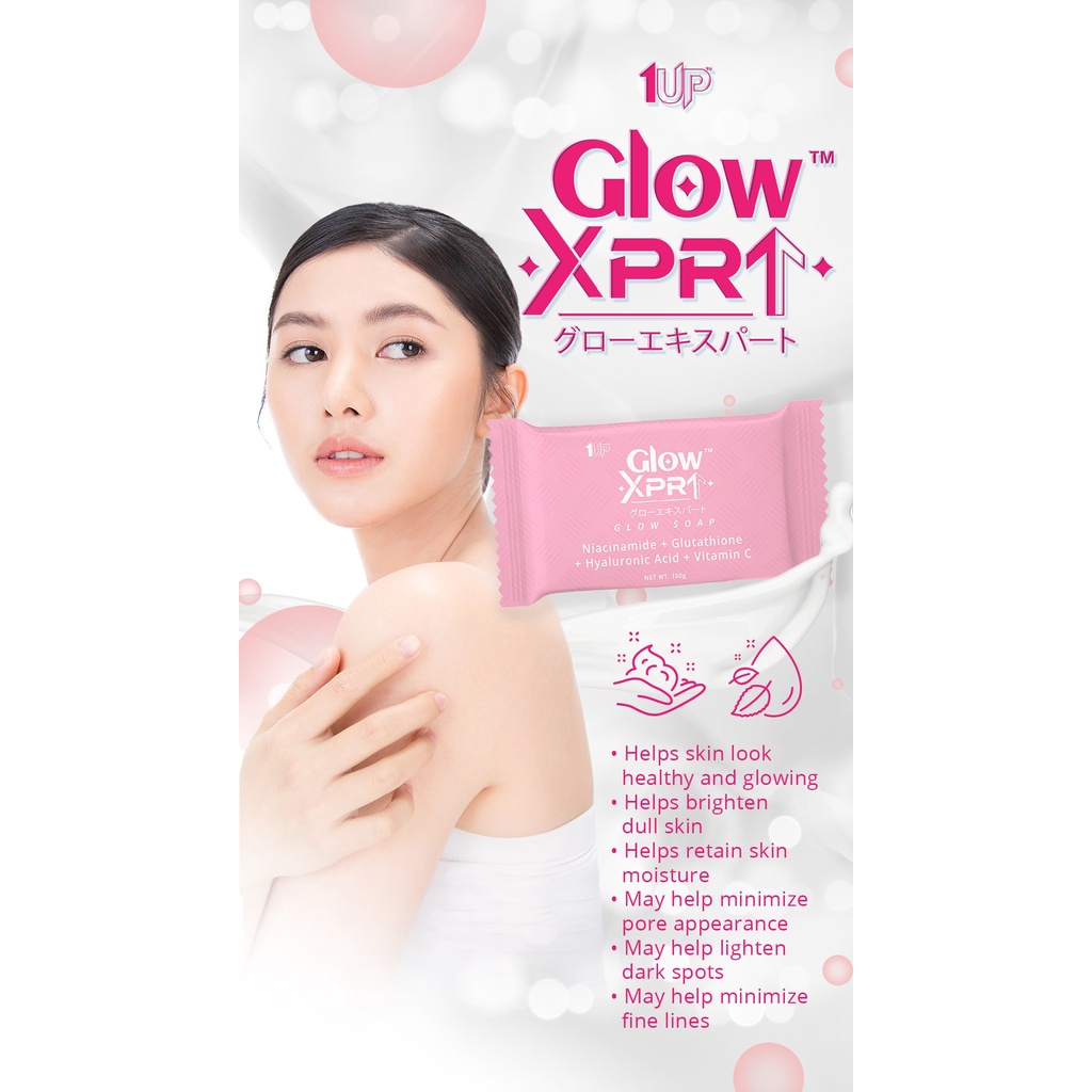 1up Glow Xprt 4in1 Glow Soap - Niacinamide + Glutathione + Hyaluronic ...