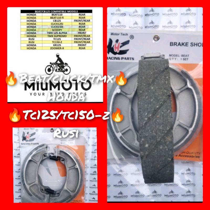 BEAT / CLICK Brake Shoe compatible to Click125i/150i, Scoopy, ZoomerX