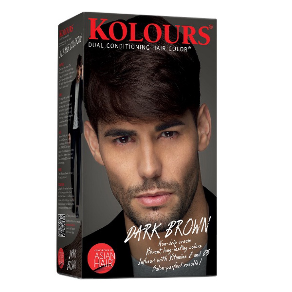 Kolours Dual Conditioning Hair Color Dark Brown For Men 120ml Shopee
