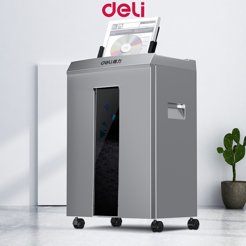 Deli 400W Paper Shredder Machine 16 Sheets Paper Feeder 30L Automatic Paper Cutting Machine 9906