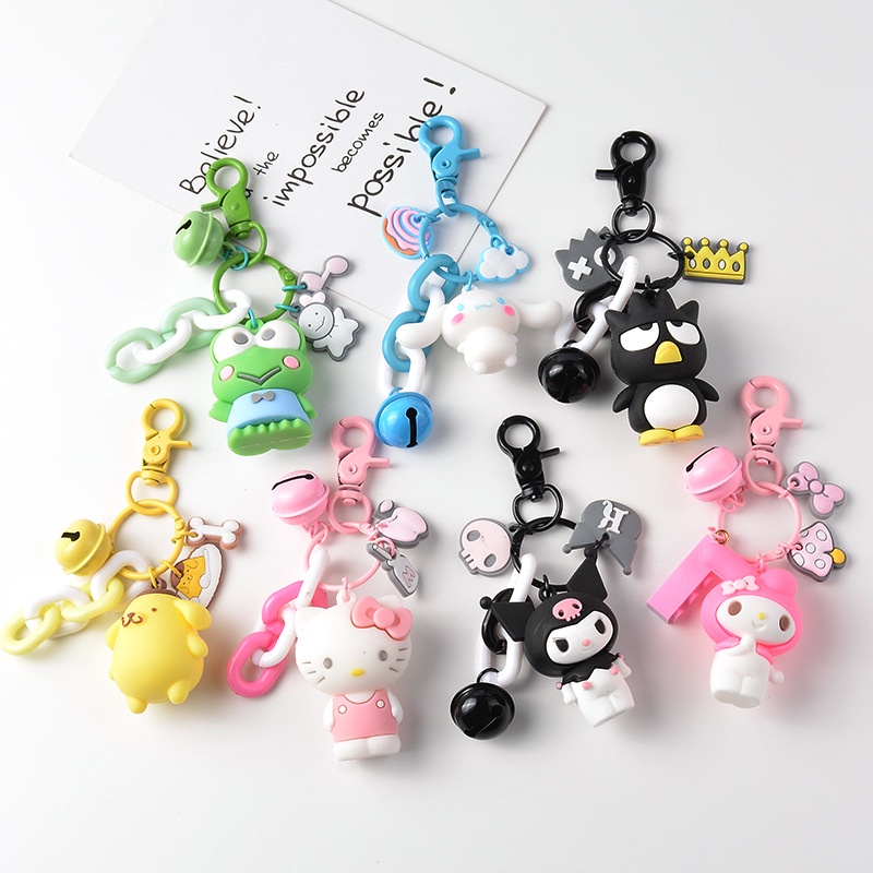 Sanrio Kawaii Acrylic Lanyard Keychain My Melody Kuromi Purrin ...