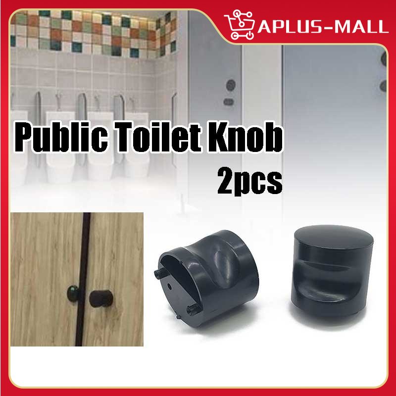 2Pcs Public Toilet Handle Partition Door Pull Handle Black Round Public Toilet Knob Shopee