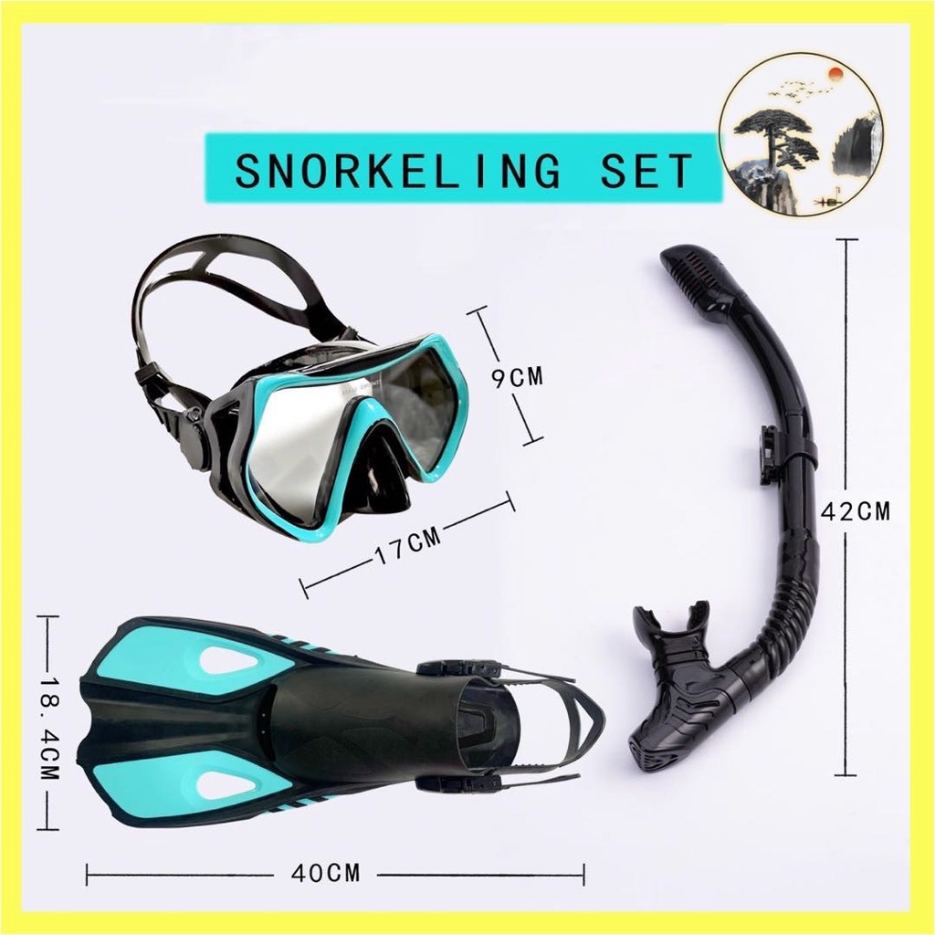 Adults Snorkeling Set Professional Diving Set Swim fins Diving snorkel ...