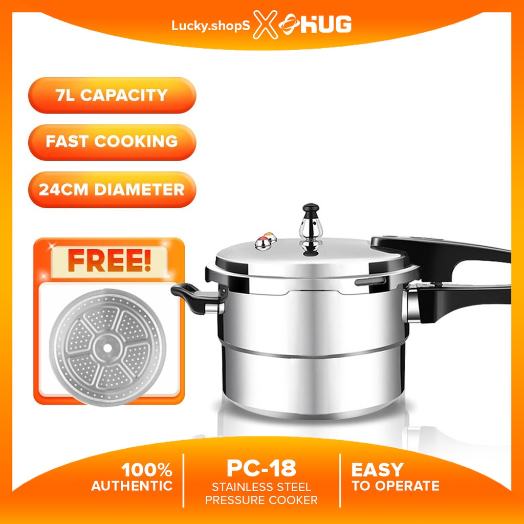 Pressure Cooker 3L/5L/7L Stainless Steel Pressure Cooker HeavyDuty Pressure Cooker w/ FREE