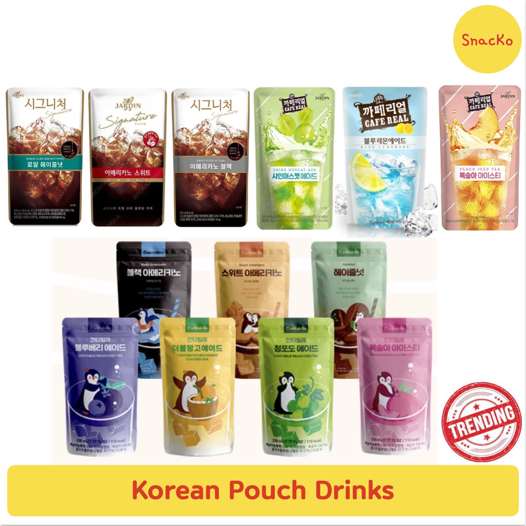Korean Pouch Drinks Trending Juice Coffee Cafe Real Jardin