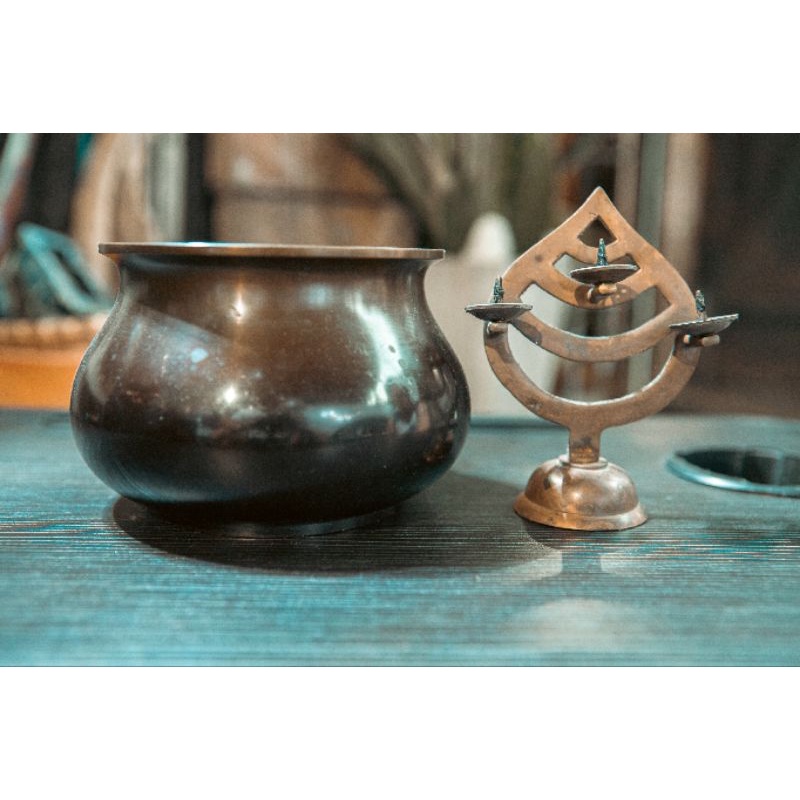 Vintage Brass Bowl & Candle Holder (3 candles) Shopee Philippines