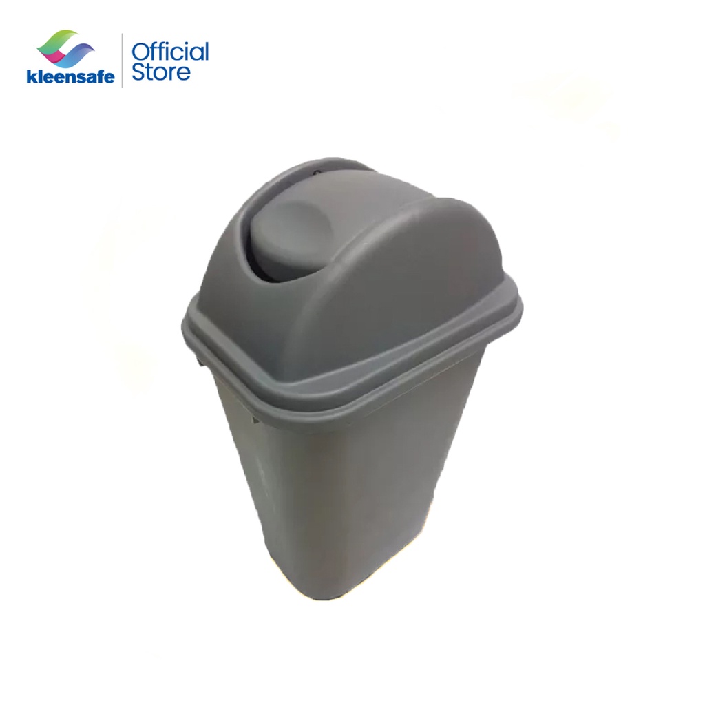 Kleensafe Trash Bin, SwingTop, Plastic 35L/Grey, Home Office Kitchen Bathroom Waste Bin