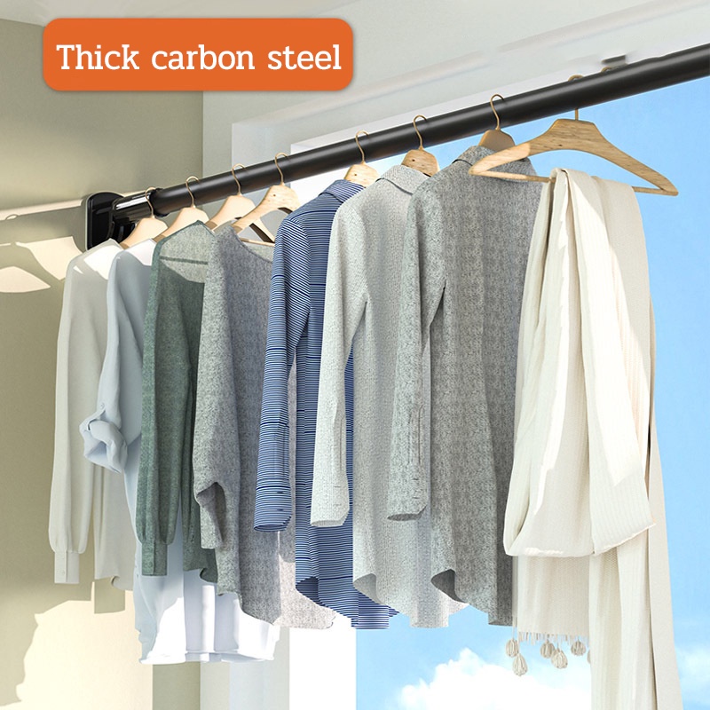 Easily Installed Clothes Rod Carbon Steel Adjustable Heavyduty Pull