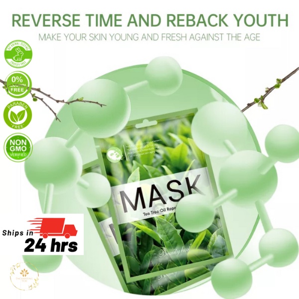Tea Tree Oil Repair Soothing Cotton Sheet Facial Mask 30ml Shopee