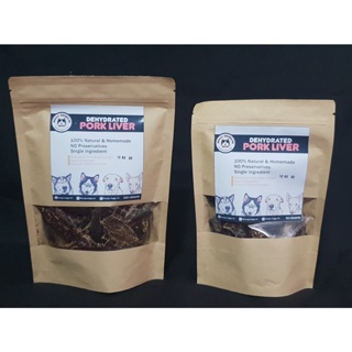 Dehydrated Pork Liver - All Natural dog and cat treats (100g / 50g)