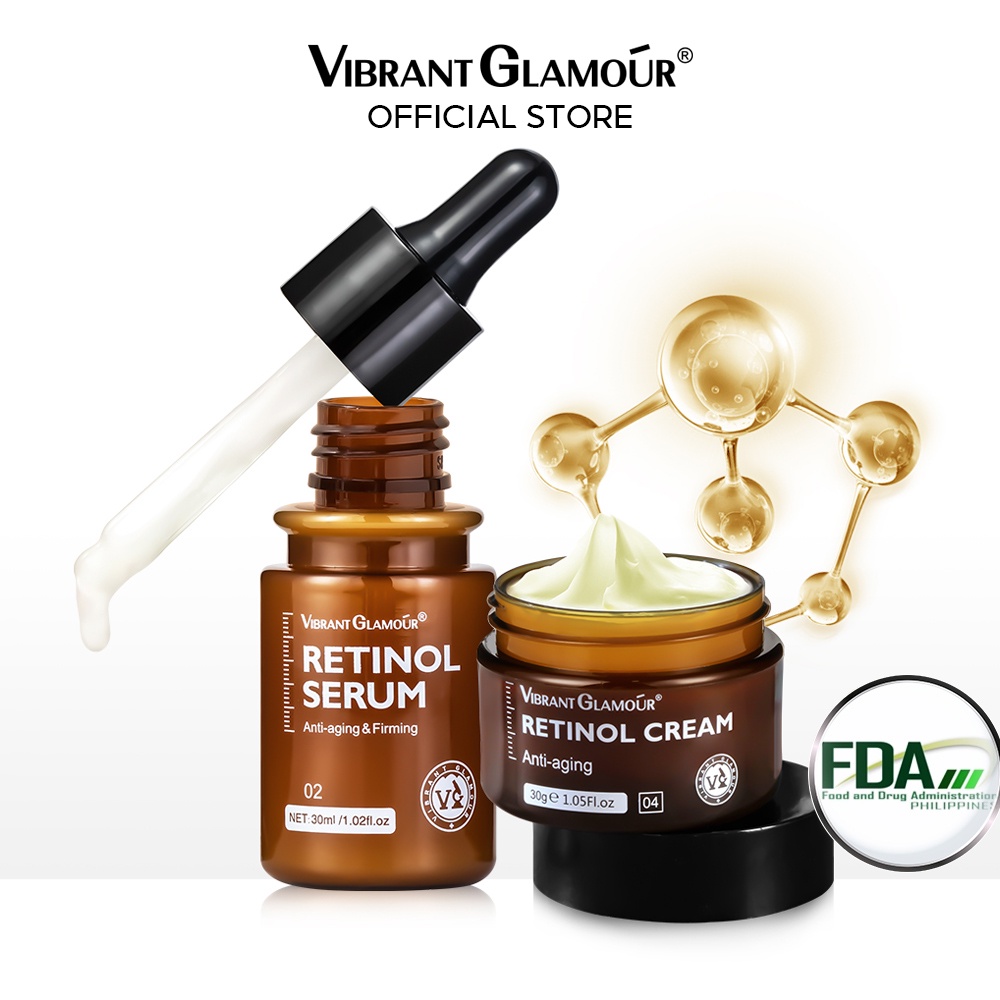VIBRANT GLAMOUR FDA Retinol Set Face Cream+Facial Serum VA Anti Aging