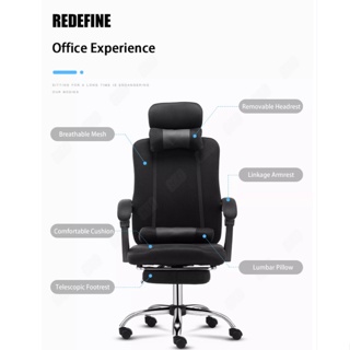 Home Office Chair Gaming Chair Recliner Mesh Home Chair High Back with Headrest and Footrest #6