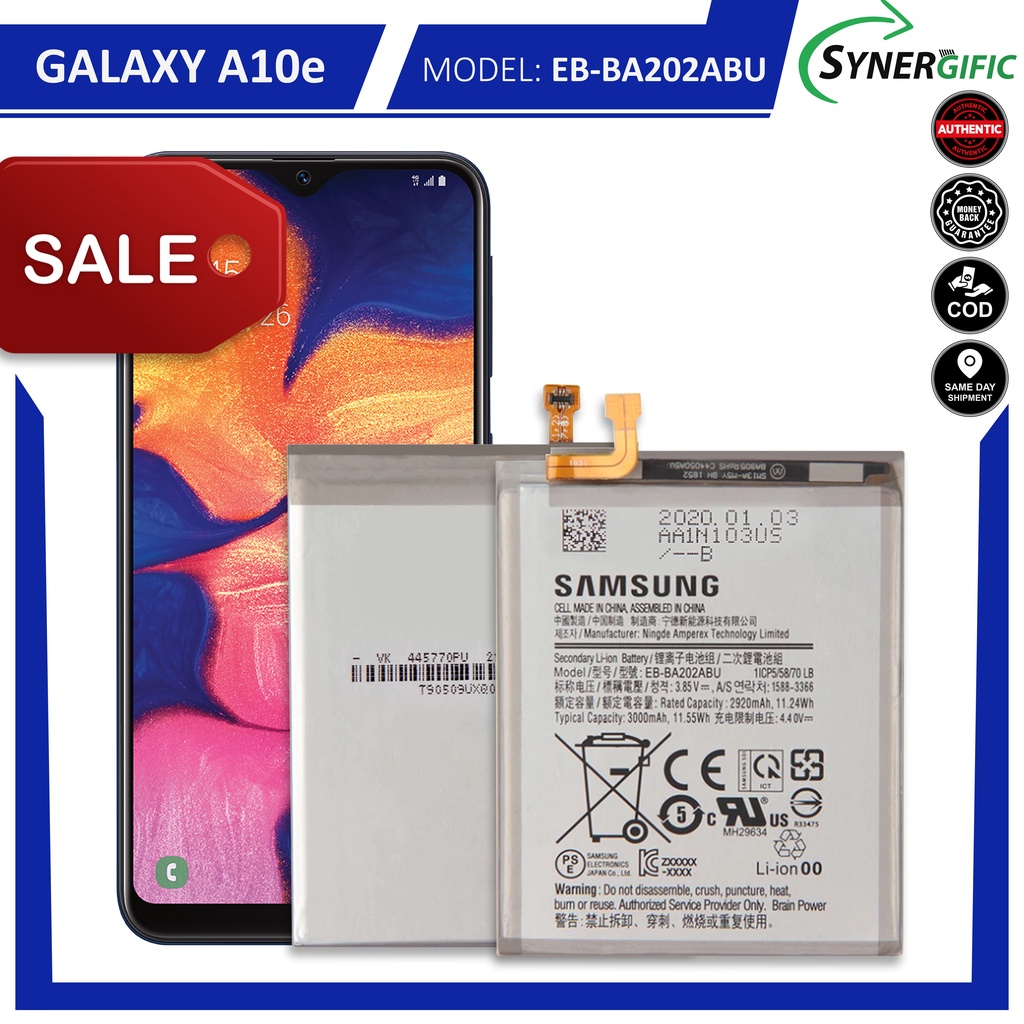 Original Samsung Galaxy A10e Battery Model Eb Ba202abu 3000mah Original Battery Shopee 8432